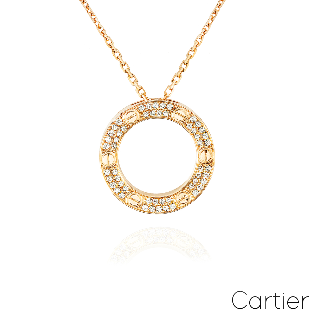 Cartier Rose Gold Diamond Love Pendant�0.34ct B7224527